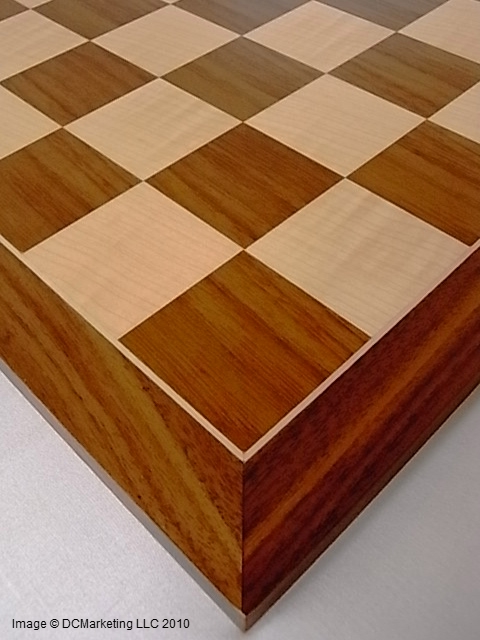 Deluxe Walnut and Maple Wood Veneer Chess Board - 50 cm